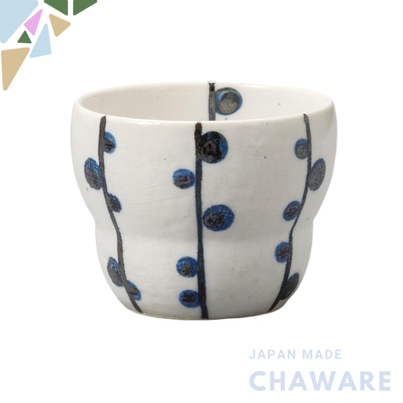 【made in japan】
Ale-net Hand-painted Sea Grapes Tea Cup Set, 7.7×5.9cm 160cc, Microwave Safe, Mino Ware, Made in Japan, 