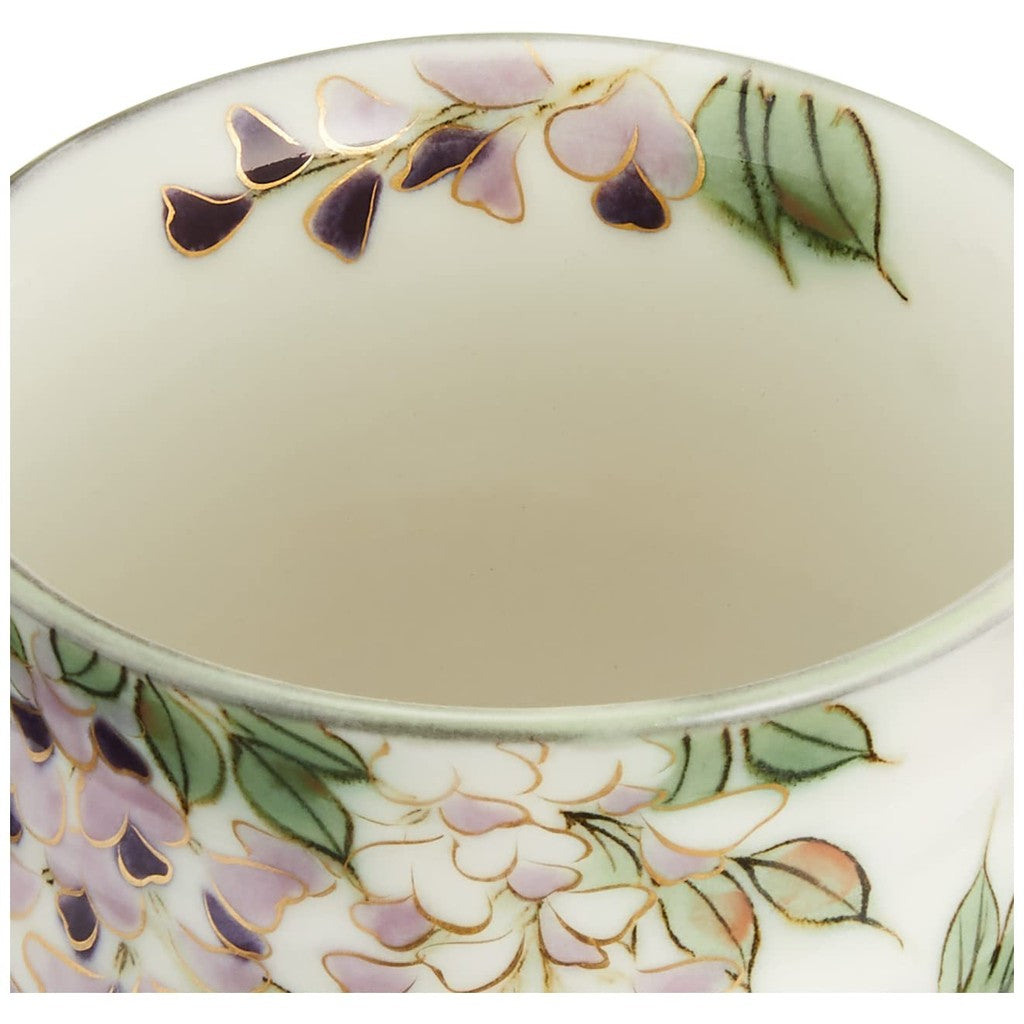 【made in japan】
Aito Kyoyaki Kiyomizu Ware Ceramic Tea Cup Large - White Glaze with Purple Flower Design KTA576-01, Perfect for Enjoying Tea.