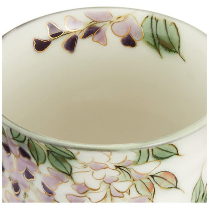 【made in japan】
Aito Kyoyaki Kiyomizu Ware Ceramic Tea Cup Large - White Glaze with Purple Flower Design KTA576-01, Perfect for Enjoying Tea.