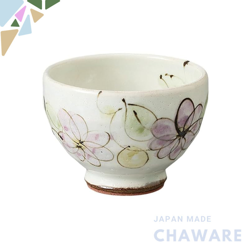 【made in japan】
Ale-net Relaxation Bowl, 9.8×7.3cm, Lavender Floral Stoneware Chawan, Matcha Bowl, Cafe Bowl, Made in Ja