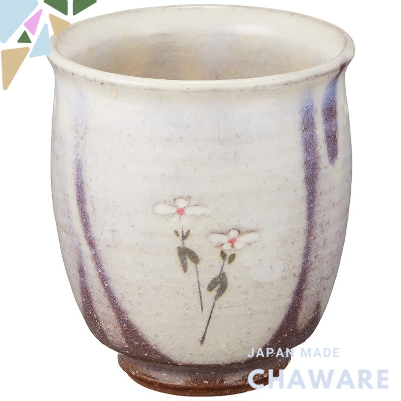 【made in japan】
Japanese Ceramic Tea Cup (Large) Featuring Matsuo Basho's Ume-Hashi Grass Design - Product Code: S383213