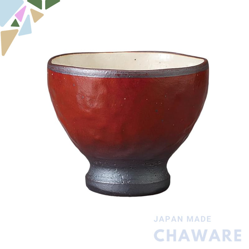 Ale-net Japanese Tea Cup - Sencha Bowl, 8.8x7.5cm, 220cc, Pearl Red Design, Microwave Safe, Mino Ware, Made in Japan. Ideal for enjoying your favorite tea in style!