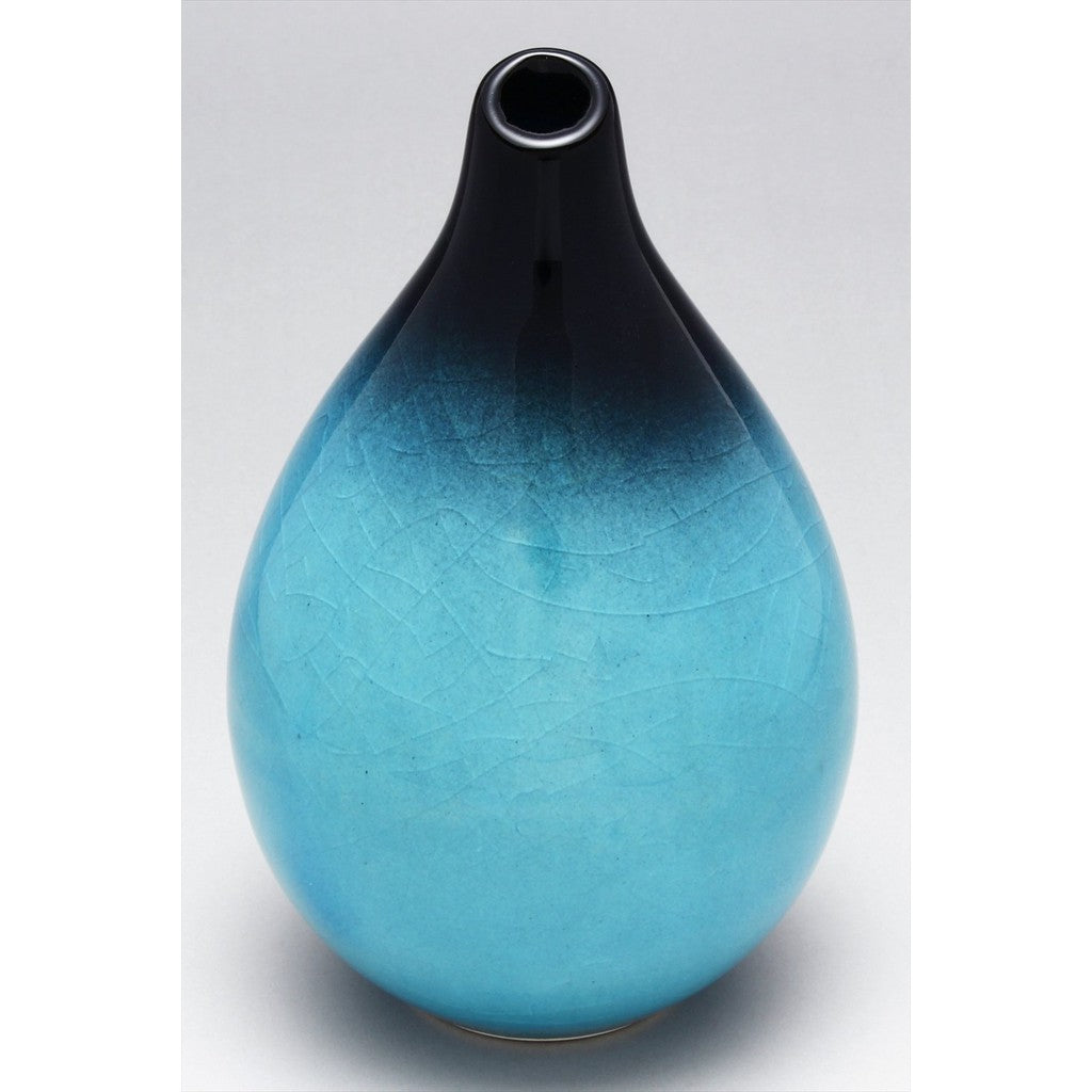 【made in japan】
Minoyaki Higashiyama Kiln "Turquoise Blue" Flower Vase - Elegant Ceramic One-Flower Holder, Approx. 12cm Tall, Made in Japan, Perfect for Floral Arrangements, Product Code: 551-0060