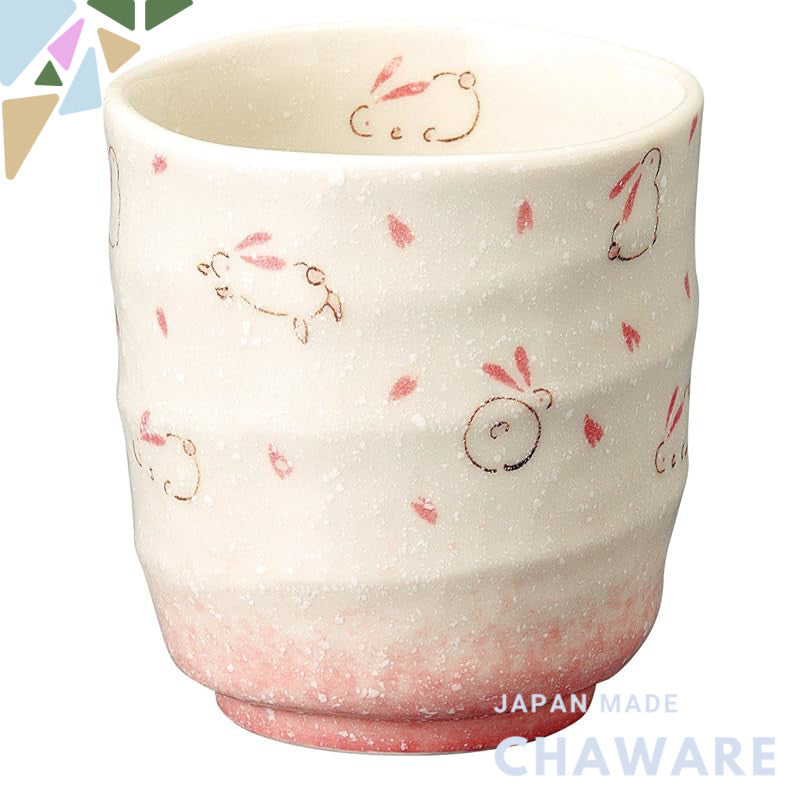 【made in japan】
Sōhōyama Sushi Tea Cup with Hopping Rabbit Design, Pink, Dimensions: φ8.5x9cm, Perfect for Enjoying Sush