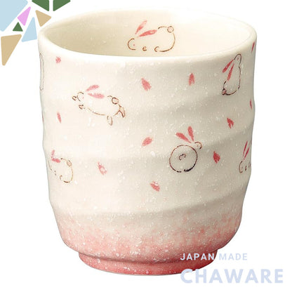 【made in japan】
Sōhōyama Sushi Tea Cup with Hopping Rabbit Design, Pink, Dimensions: φ8.5x9cm, Perfect for Enjoying Sush