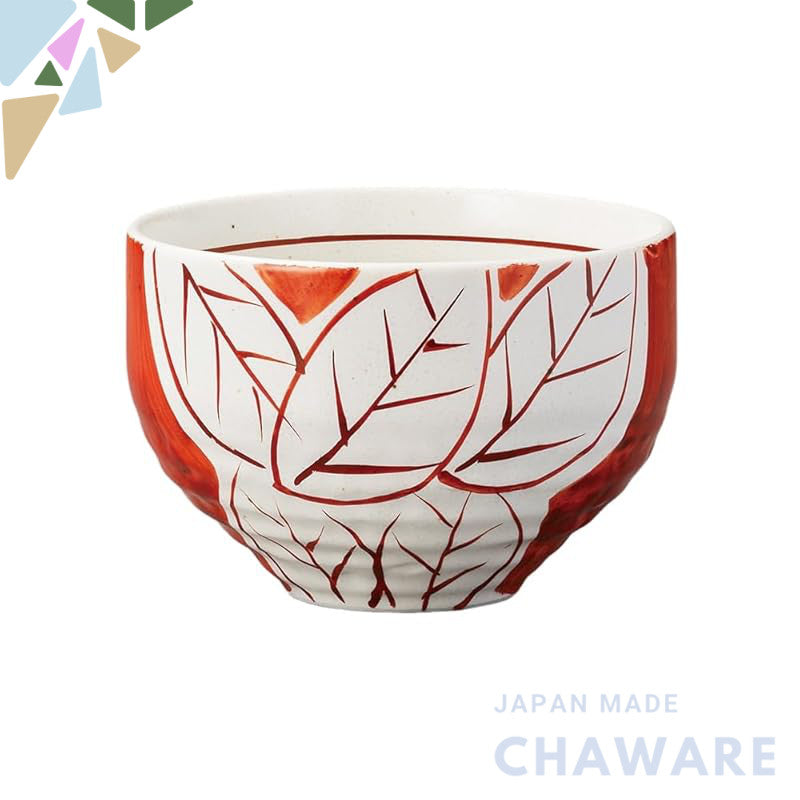 【made in japan】
Ale-net Hand-Painted Leaf Matcha Bowl, 10×6.8cm, 320cc, Japanese Café Bowl, Mino Ware, Perfect for Tea o