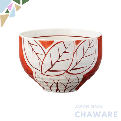 【made in japan】
Ale-net Hand-Painted Leaf Matcha Bowl, 10×6.8cm, 320cc, Japanese Café Bowl, Mino Ware, Perfect for Tea o