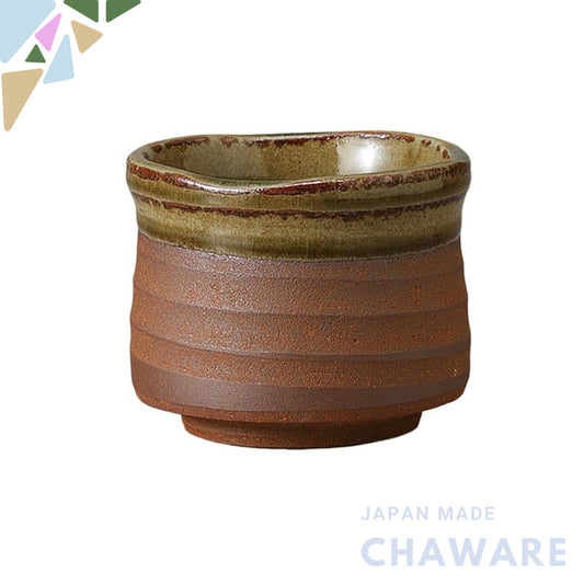 【made in japan】
Ale-net Japanese Tea Cup for Sencha, 150cc, 7x5.8cm, Mouth-Woven Rust Brown, Microwave Safe, Mino Ware, 
