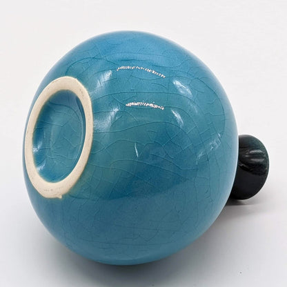 【made in japan】
Mino Yaki Higashiyama Kiln "Turquoise Blue" Mini Vase - Japanese Ceramics Flower Vase for Single Stem Arrangement, 9cm Tall, Made in Japan, 551-0069