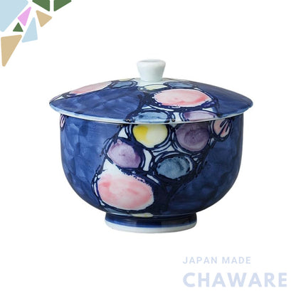 【made in japan】
Ale-net Japanese Ceramic Teacup with Lid, Yunomi Sencha Bowl, Dream Polka Dot Design, Dishwasher and Mic