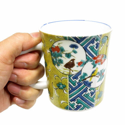 Waza no Kura Stylish Kutani Ware Mug Cup - Yoshidaya Marumon Design, Elegant Ceramic Tableware, High-Quality Japanese Craftsmanship, Perfect for Home and Gifts. Teacup