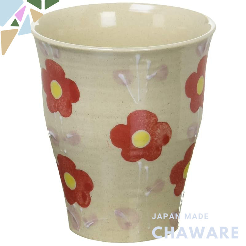 【made in japan】
CtoC ARITA Japanese Teacup, Multi-purpose, φ8.2 x 9.2cm, 240cc, New YUNOMI (Red) with Natural Flower Des