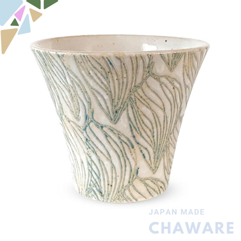 【made in japan】
J-Kitchens Japanese Ceramic Cup (Tea Cup) Hasami-Yaki, 140cc, Bud Design, Size S, Light Blue, Made in Ja