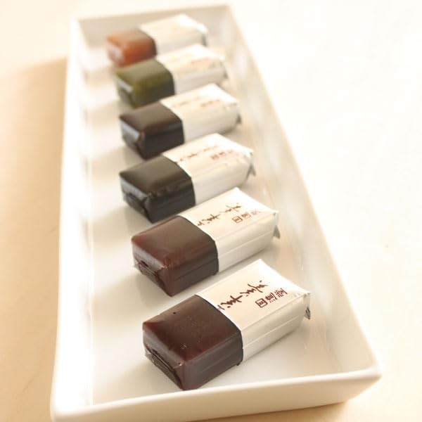 Kaishindo Iwayado Yokans - Bite-Sized Sweet Bean Jelly, 12 Pieces in 6 Varieties (Black Paste, Walnut, Plain, Salt, Matcha, Sesame) - Gift Wrapped. Perfect for Any Occasion!