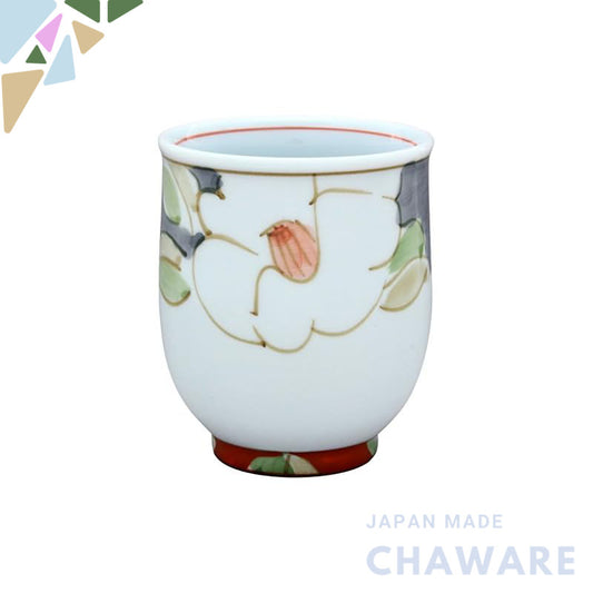 【made in japan】
Hasami-yaki Sen-uemon Pottery Colorful Camellia Tea Cup in Red – Beautifully crafted traditional Japanes