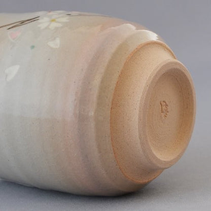 【made in japan】
Kyoto Ware Kiyomizu-yaki Sekito-bo Small Tea Cup, Porcelain with Cherry Blossom Design, Powdered Glaze A12-9