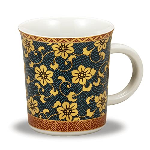 Stylish Kutani Porcelain Pair of Mugs, Kombi Tessen Design, Ideal for 60th Birthday and Wedding Celebrations, Perfect Gift or Present.chaware