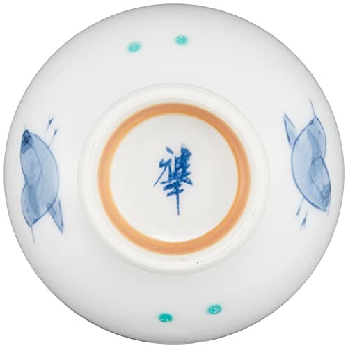 【made in japan】
Hasami Ware Mini Chawan Cup by Matsukou Pottery, GYAKU-KOU, Diameter 7cm, Aoyama Chidori with Blue Senkin Design, Product Code 139161. Perfect for tea lovers!