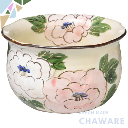 【made in japan】
Kyo-Yaki Kiyomizu-Yaki Tea Cup Cream 10cm Diameter Shunzan Kiln (Gift Boxed) Hanakikou Peony Design QSY5