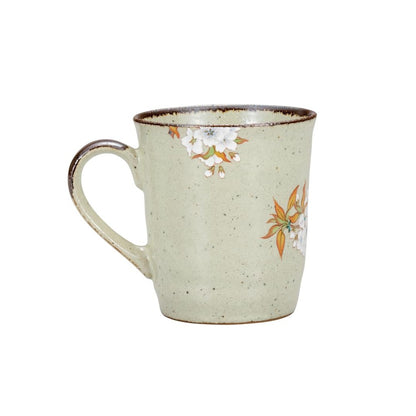Kutani Ware Iwataya "Kutani Yaki" Mug with Mountain Cherry Blossom and Bird Design K8-824 - Handcrafted Japanese Porcelain for Coffee and Tea Lovers. Perfect Gift for Home Decor! Tea bowl