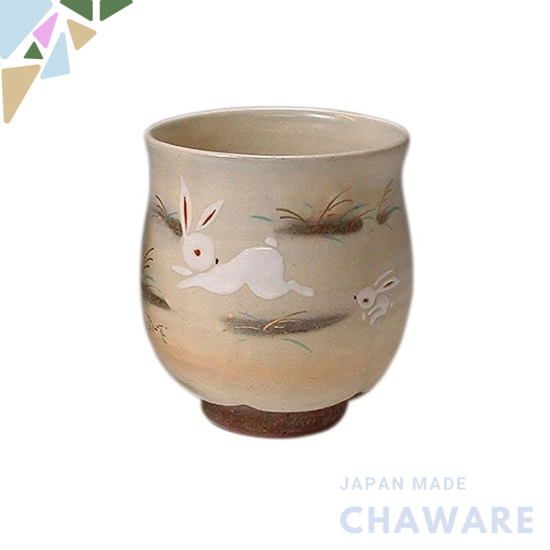 【made in japan】
Kyoto Kyo-yaki Kiyomizu-yaki Hanagetsu Kiln Large Rabbit Tea Cup UGU737-01 - Elegant Traditional Japanes