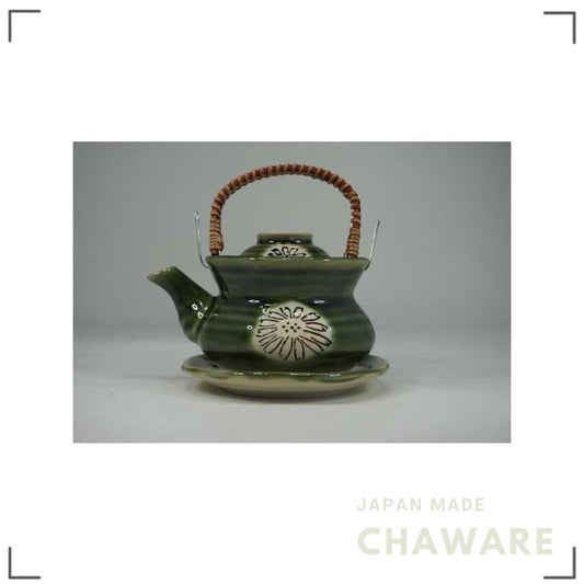 Oribe Chrysanthemum Dobinmushi Set - Seto Ware Made in Japan Dobinmushi Teapot & Japanese Tableware