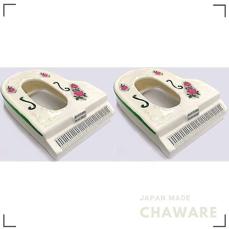 Japanese Seto Ceramic Piano-Shaped Pocket Tissue Case — 140 × 110 × 25 mm (Made in Aichi)