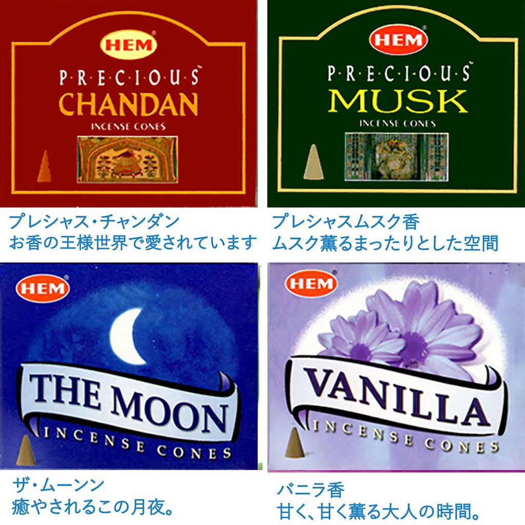 HEM India Cone Incense Assorted Set 12 Scents 12 Boxes 120 Cones + 'Welcome to Incense' Booklet