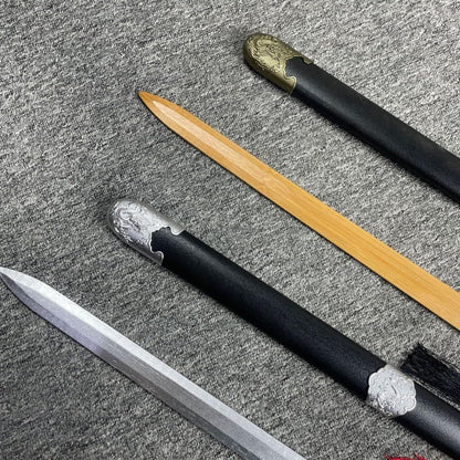Minogo 97cm Wooden & Bamboo Training Sword — Lightweight Durable Tai Chi Kendo Iaido Practice Bokken Shinai for Beginners Workout Stage Prop Cosplay Gift