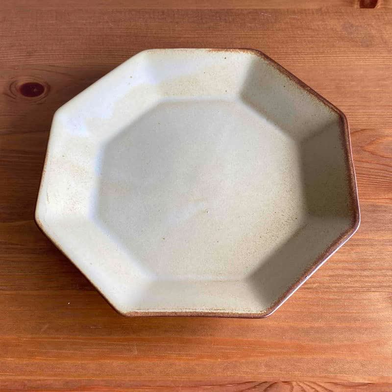 Seto-yaki Octagonal Ceramic Plate - Made in Japan Octagon Dish, Traditional Seto Ware Pottery