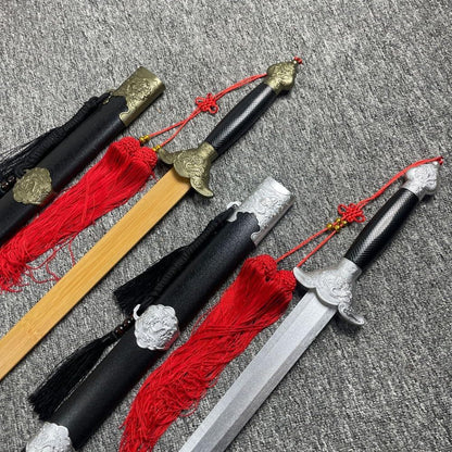 Minogo 97cm Wooden & Bamboo Training Sword — Lightweight Durable Tai Chi Kendo Iaido Practice Bokken Shinai for Beginners Workout Stage Prop Cosplay Gift