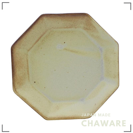Seto-yaki Octagonal Ceramic Plate - Made in Japan Octagon Dish, Traditional Seto Ware Pottery