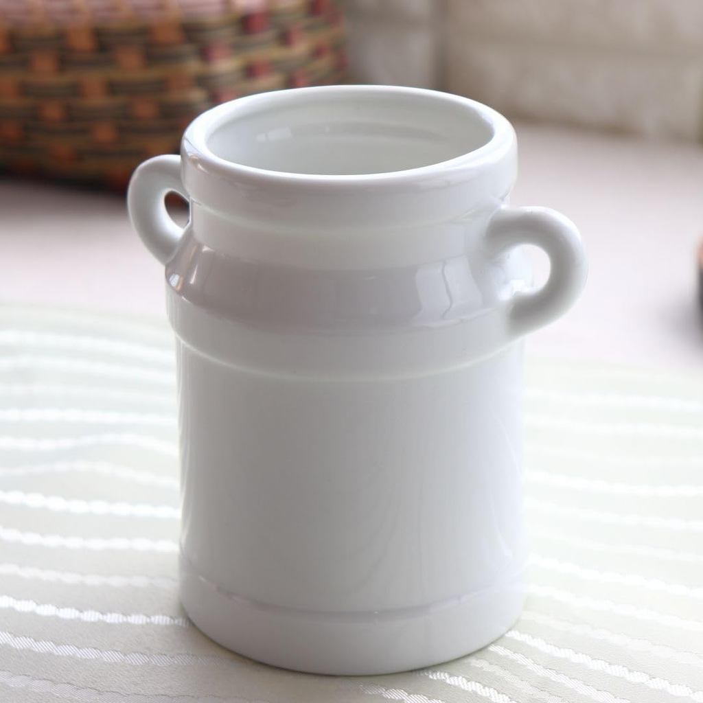 Cerapockke White Garden Seto Ware Ceramic Spoon Container - Made in JP Teaspoon & Chopstick Holder
