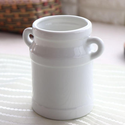 Cerapockke White Garden Seto Ware Ceramic Spoon Container - Made in JP Teaspoon & Chopstick Holder