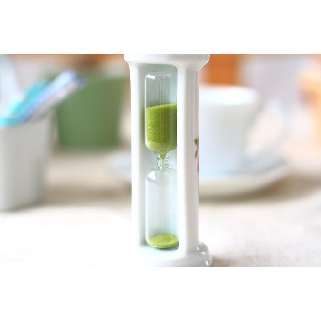 cerapockke Cute Ceramic 3-Minute Hourglass Tea Timer - Bouquet Rose Seto-Yaki Japan Gift & Souvenir