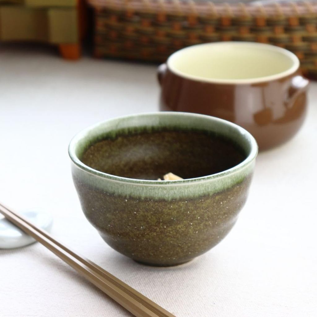 Cerapockke Shunkai 4-inch 11.5cm Black Japanese Mino Ware Bowl - Donburi Deep Rice Salad Udon