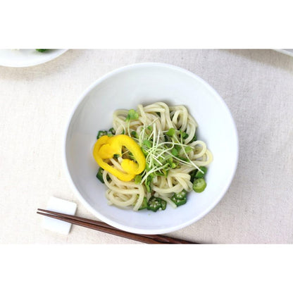 Cerapockke Large 21cm White Mino Ware Udon Bowl - Made in Japan Ceramic Tableware Porcelain