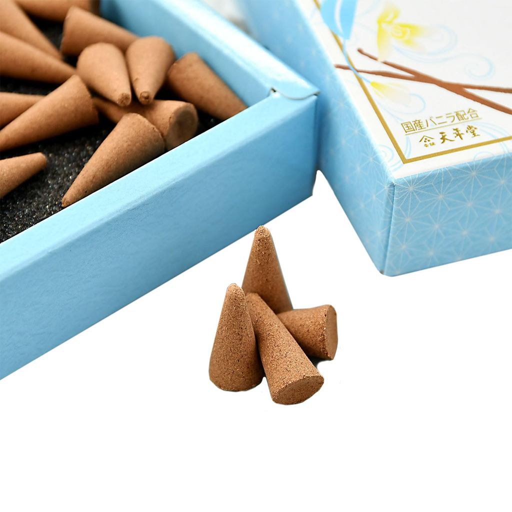 Tennendo Japanese Vanilla Incense Cones 12g - Japan-first Kurume Vanilla Relaxing Gift Japan-made