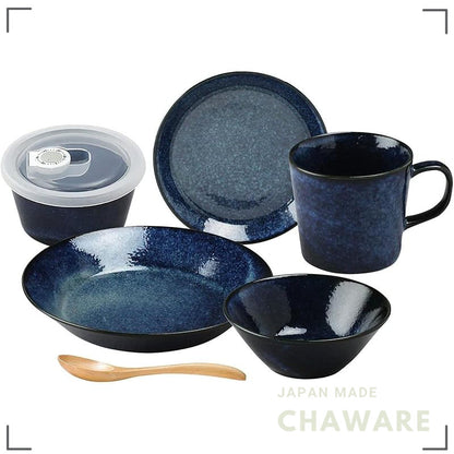 Aito Seisakusho "Natural Color" 6-Piece Mino Ware Dinnerware Set for One – Dishwasher & Microwave Safe, Made in Japan