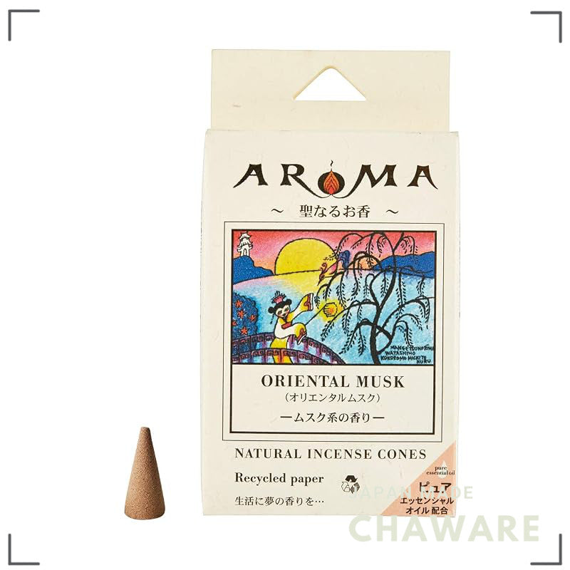Awaji Island Aroma Incense Cones - Oriental Musk, 16 cones, 20min burn, Made in Japan