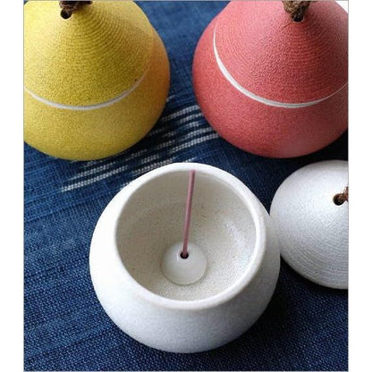 Small Seto-Yaki Ceramic Incense Burner with Lid — Cute Japanese Pottery Home Decor & Gift