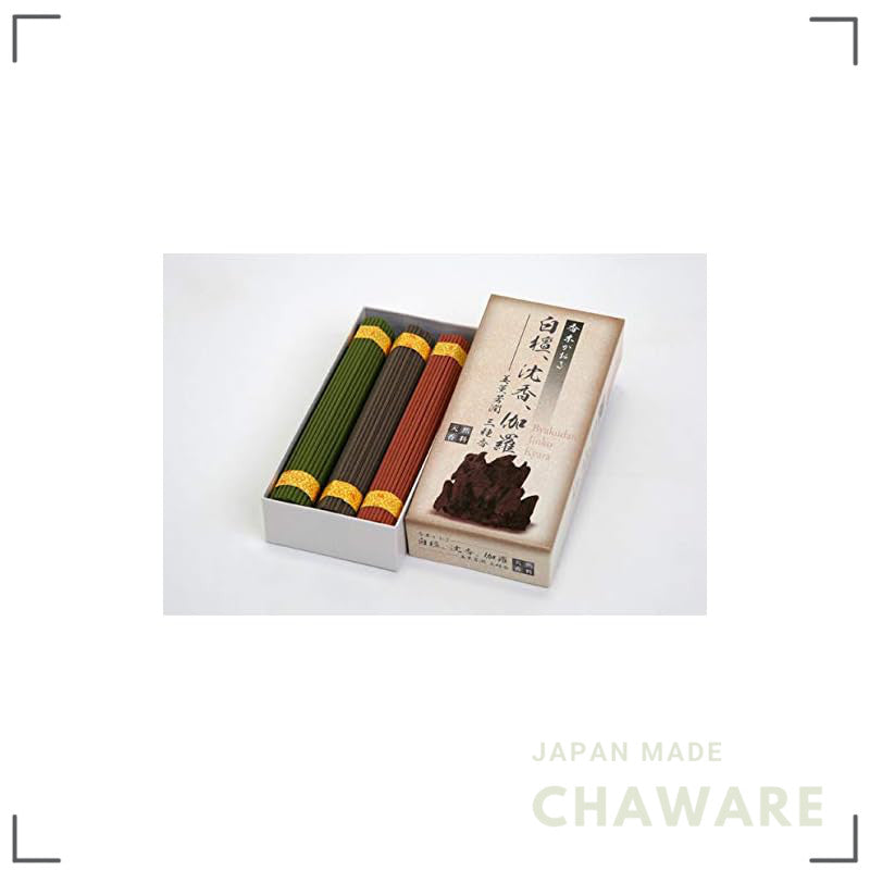 Baikundo Japanese Incense 3-Pack Awaji – Sandalwood, Agarwood Kyara, Natural Home & Altar