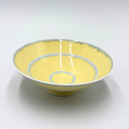 Flat Tea Bowl, Yellow (Approx.) φ15×5.3cm YN-1, Designed by Masahiro Mori, Hasami Ware, Made in Japan.