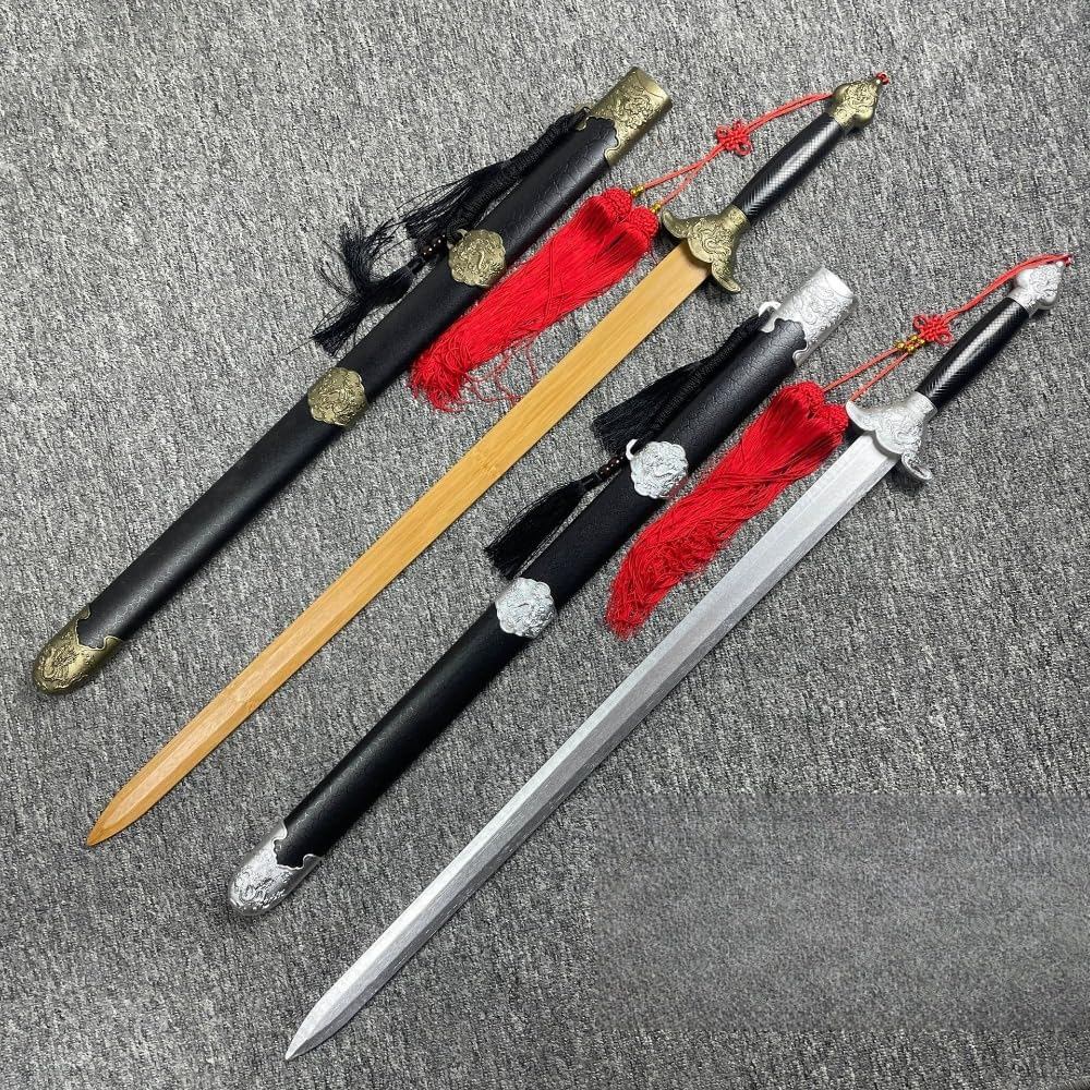Minogo 97cm Wooden & Bamboo Training Sword — Lightweight Durable Tai Chi Kendo Iaido Practice Bokken Shinai for Beginners Workout Stage Prop Cosplay Gift