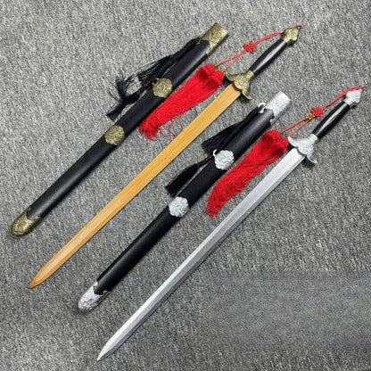 Minogo 97cm Wooden & Bamboo Training Sword — Lightweight Durable Tai Chi Kendo Iaido Practice Bokken Shinai for Beginners Workout Stage Prop Cosplay Gift