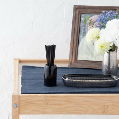 Sunmany Authentic Yamanaka Lacquer Small Incense Stick Holder, Made in Japan, Compact, Black, for Altar