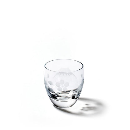 TABLEAU Japanese Edo Kiriko Mt Fuji Cherry Blossom Cold Sake Glass TB0050-33 Gift Box Made in Japan