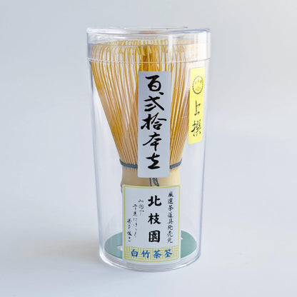 【Hokushien Premium White Bamboo 120-Prong Chasen】 Matcha Whisk Tea Ceremony Tool Traditional Craft Matcha Café Accessory Urasenke Practice Tea Ceremony (120-Prong, Premium)