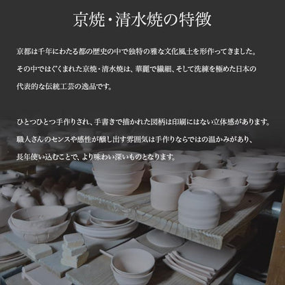 Kyo-yaki Kiyomizu-yaki Matcha Bowl “Kyo Hina” Japanese Tea Ceremony Chawan with Box Made in Japan