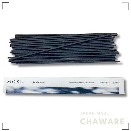 MOKU Premium Sandalwood Incense 30 Sticks - Awaji Island Natural, Mastercrafted in Japan, No Holder